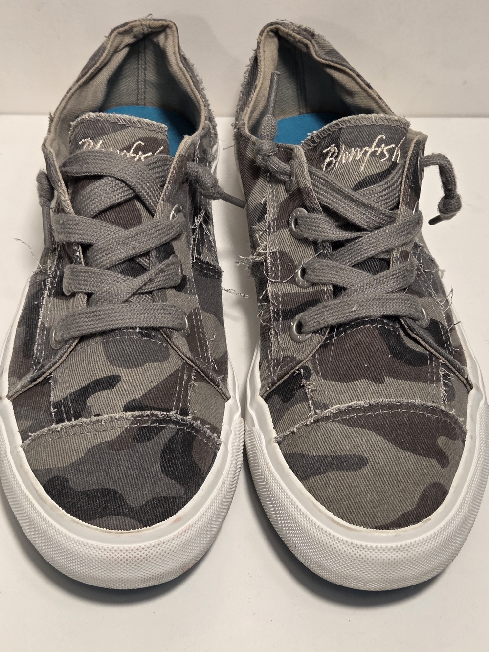 Blowfish Camo Gray Lace-Up Sneakers